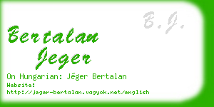 bertalan jeger business card
