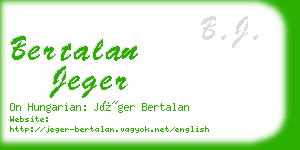 bertalan jeger business card